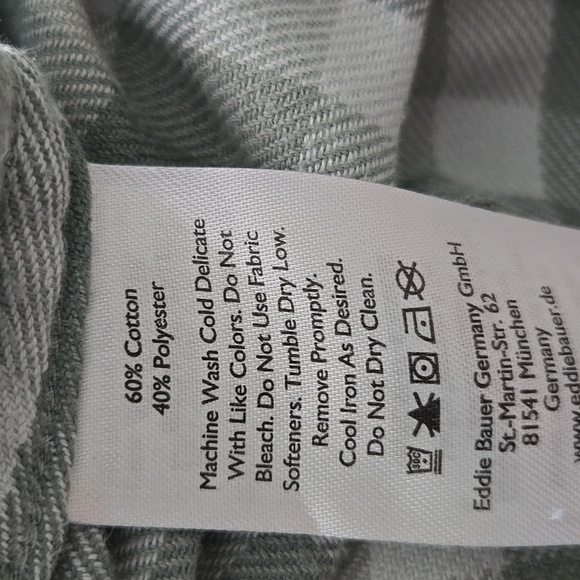 Eddie Bauer Sage Checkered Men's Flannel Classic Fit Button Up Shirt 2 XL - Picture 4 of 4